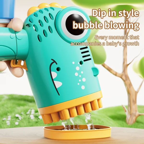 40 Holes Dinosaur Bubble Gun Handheld Fully Automatic Bubble Machine Without Battery And Bubble Water For Kids Gift - Image 4