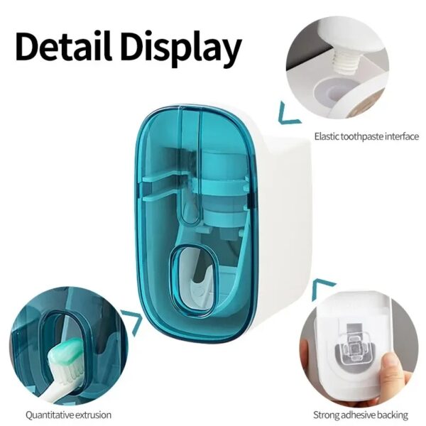 1 PCS Automatic Toothpaste Dispenser Bathroom Accessories Wall Mount Lazy Toothpaste Squeezer Toothbrush Holder - Image 9
