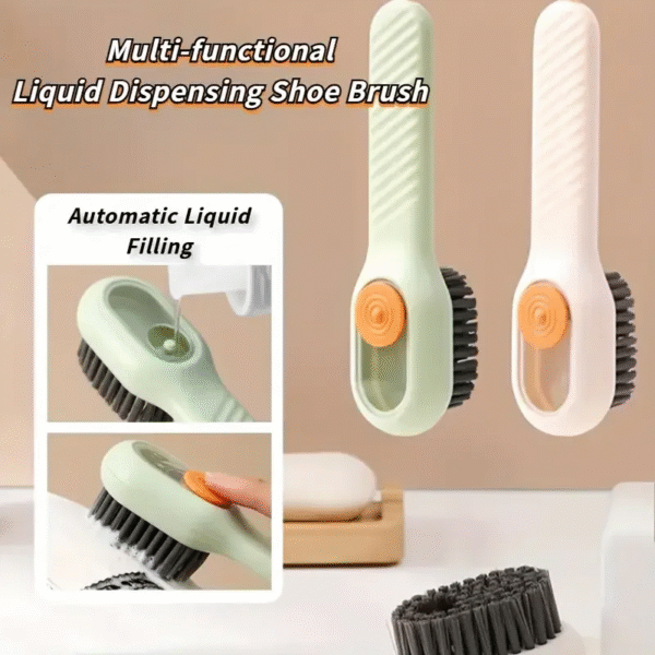Multifunction Cleaning Shoe Brush Soft Automatic Liquid Shoe Brush Long Handle Clothes Soap Brush With Hook Clean Tool - Image 7