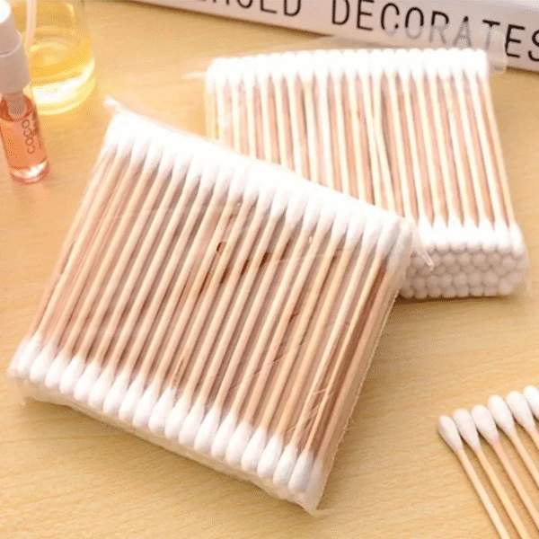 100pcs/500pcs Double Head Wood Cotton Swab Nose Ears Cleaning Women Makeup Tools Lipstik Cotton Buds Tip Sticks - Image 2