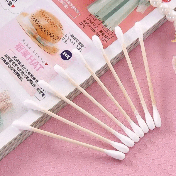 100pcs/500pcs Double Head Wood Cotton Swab Nose Ears Cleaning Women Makeup Tools Lipstik Cotton Buds Tip Sticks - Image 5